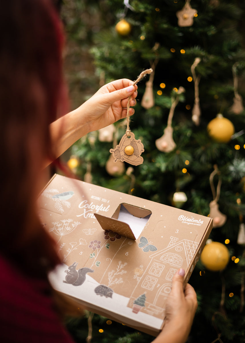 Adventskalender Xmas - mit 7 Samenbomben-Anhängern für Weihnachten